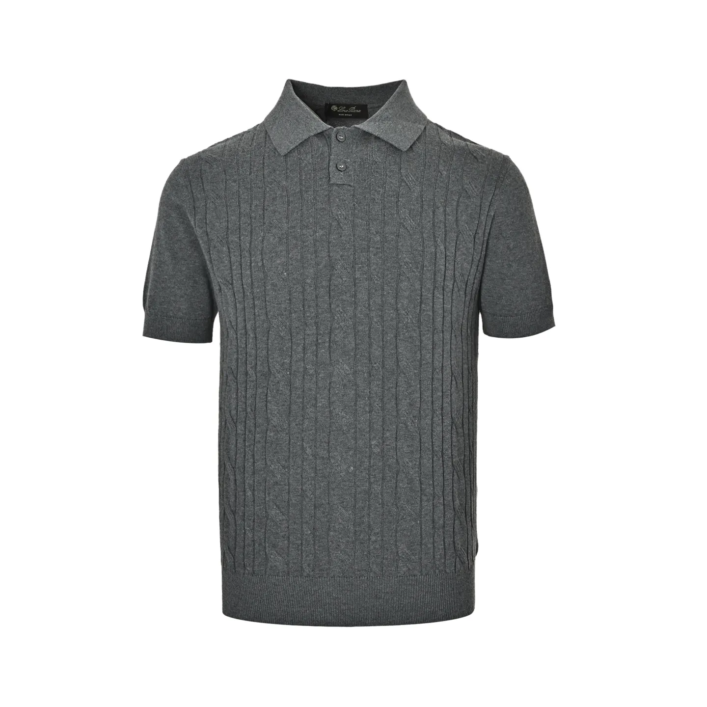 : 170 Loro Piana/LP Cable Knit Polo Short Sleeve This product is made of 100% long-staple cotton according to the original version. The whole piece is knitted using the 6.2-needle ingot needle stitch imported from Germany. It is color-matched and dyed according to the color of the original version. The color, pattern, comfort and softness are comparable to the original version. The buttons are made of authentic ox horns and are hand-polished to shape. The finishing also adopts the most environmentally friendly and antibacterial nano-washing process at present. Size:S-XL